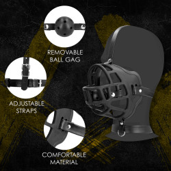 Ouch! Xtreme Muselière avec Bâillon-boule Muzzle Gag Noire